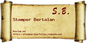 Stemper Bertalan névjegykártya